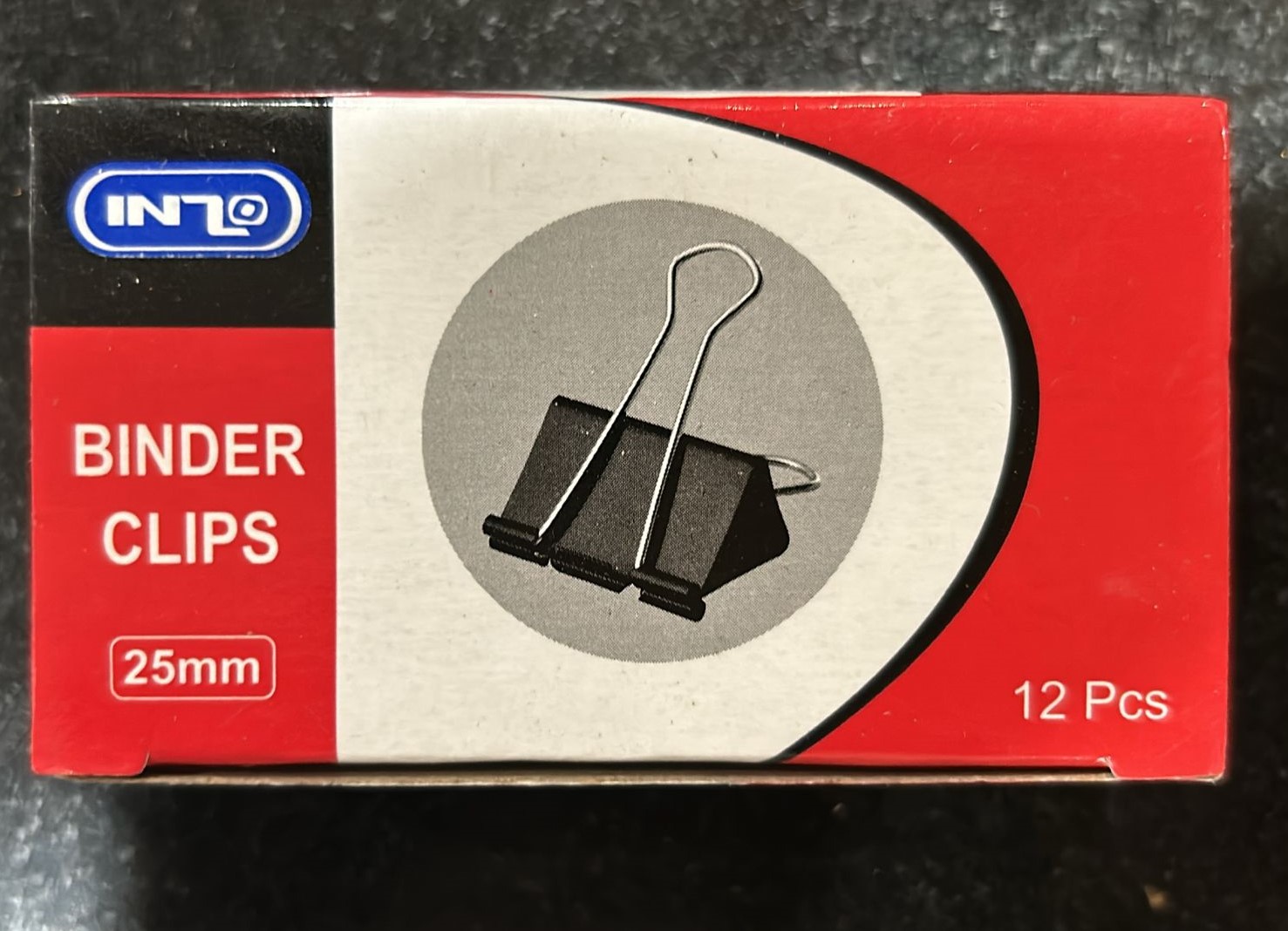 25 mm binder clips (12 pieces in one box)
